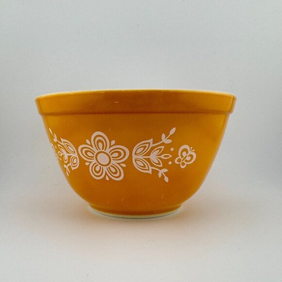 Vintage Pyrex Butterfly Gold Ovenware Bowl 1 1/2 Pint MCM Retro - Picture 5 of 7